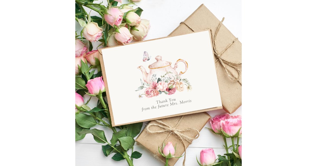 Time For Tea Bridal Shower Thank You Card | Zazzle