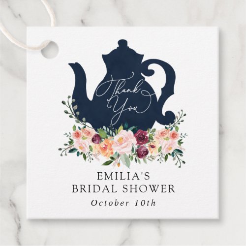 Time for Tea Bridal Shower Thank you Classic Round Favor Tags