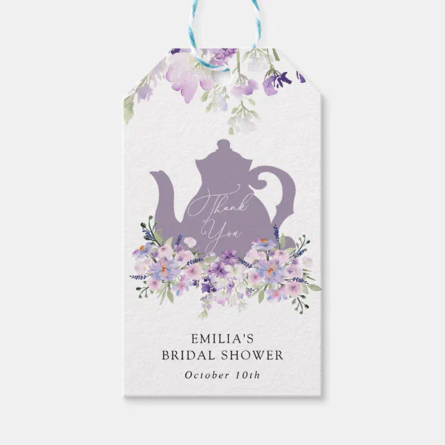 Time for Tea Bridal Shower Thank you Gift Tags | Zazzle