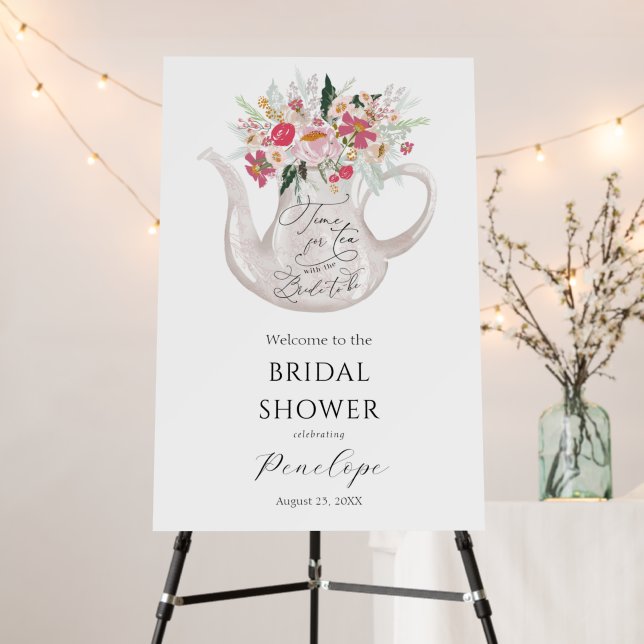 Time for Tea Bridal Shower Welcome Sign (In Situ (Stand))