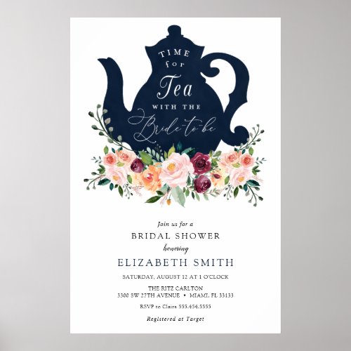 Time for Tea Bridal Shower Welcome Sign