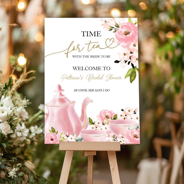 Time for Tea Bridal Shower Welcome Sign (Creator Uploaded)
