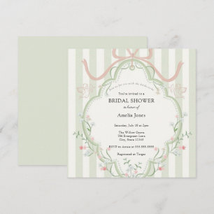 Time for Tea Bridal Shower Wildflower  Invitation