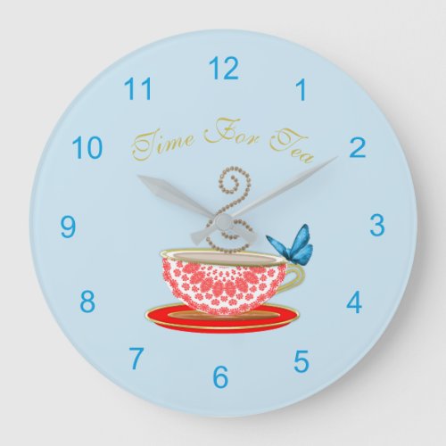 Time For Tea Cute Square Wall Clock