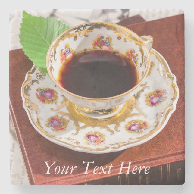 Time for Tea Design Stone Coaster (Front)