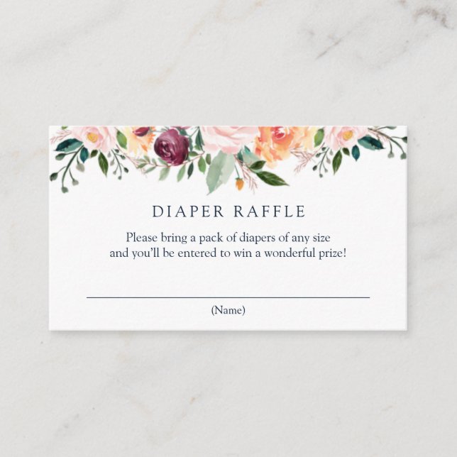 Time for Tea Diaper Raffle insert card (Front)