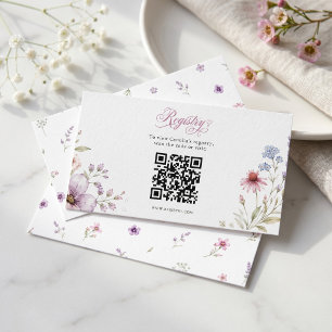 Time for Tea Elegant Teacup Purple Watercolor Enclosure Card