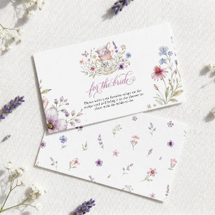 Time for Tea Elegant Teacup Purple Watercolor Enclosure Card