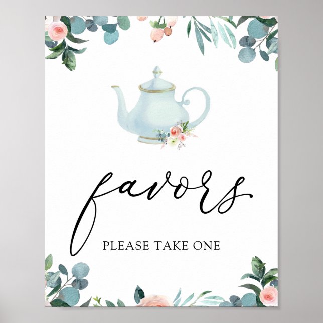 Time for Tea Favors Sign (Front)