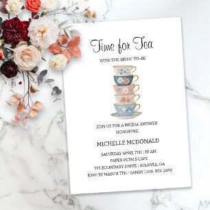 Time for Tea Floral Bridal Shower Invitation