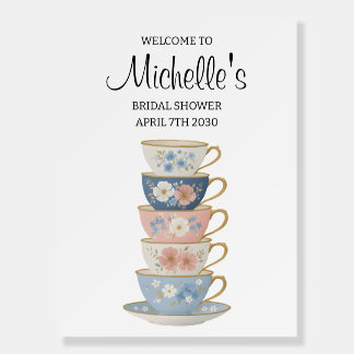 Time for Tea Floral Bridal Shower Welcome Sign