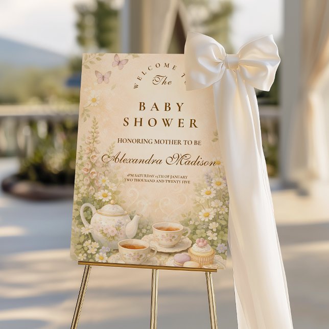Time for Tea Garden Baby Shower Foam Board (Creator Uploaded)