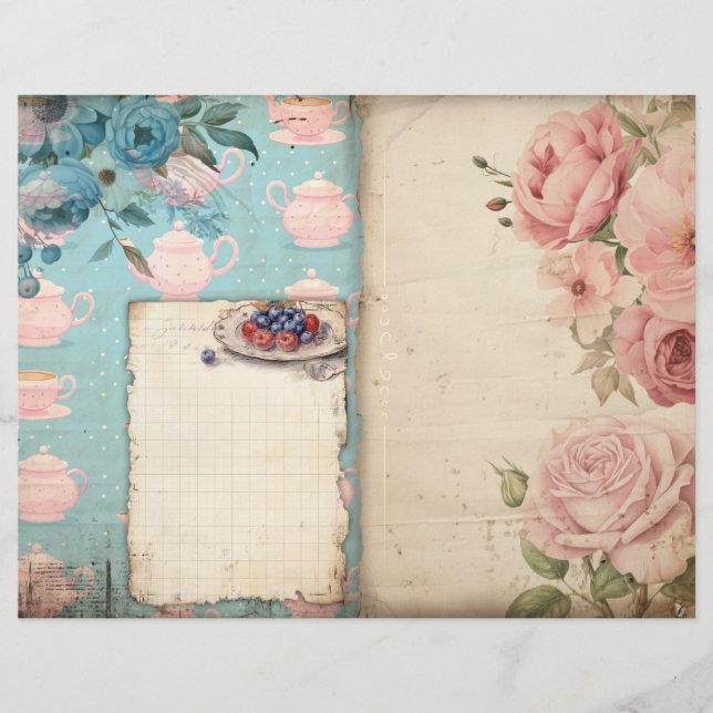 Time for Tea Junk Journal Paper (Front)