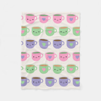 Time For Tea - Kawaii Cup of Tea Fleece Blanket