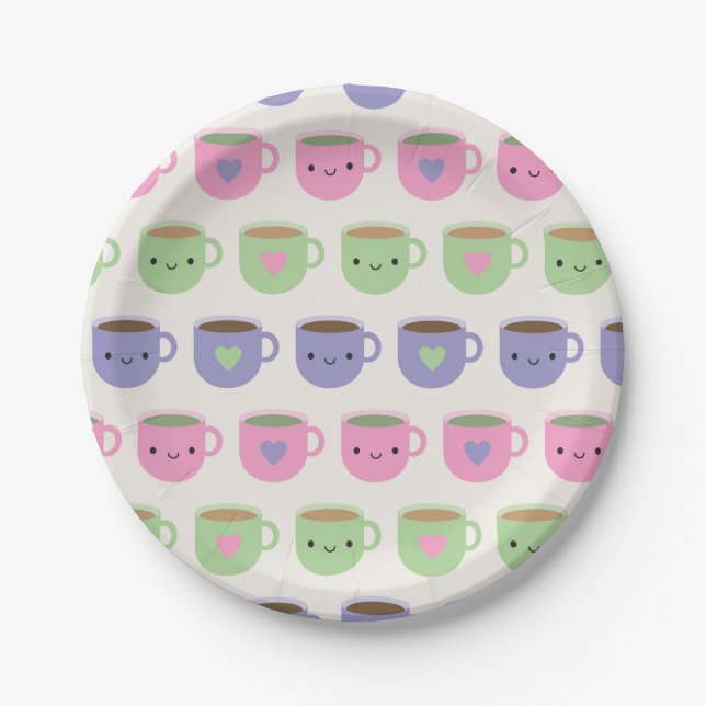 Time For Tea - Kawaii Cup of Tea Paper Plates (Front)