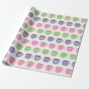 Time For Tea - Kawaii Cup of Tea Wrapping Paper