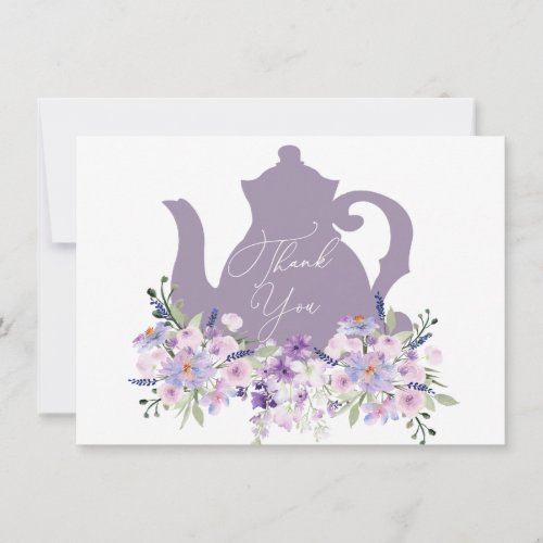 Time for Tea Lavender Shower Thank You Card