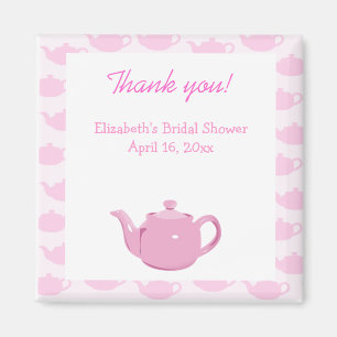 Time for Tea Pink Teapot Favor Magnet