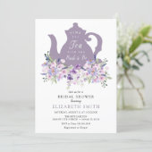Time for Tea Purple Lavender Bridal Shower Invitation (Standing Front)