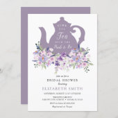 Time for Tea Purple Lavender Bridal Shower Invitation (Front/Back)