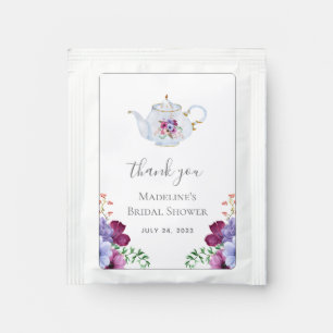 Time for Tea Teapot Floral Bridal Shower Bag Drink Mix