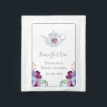 Time for Tea Teapot Floral Bridal Shower Tea Bag Drink Mix<br><div class="desc">Lovely vintage tea pot with florals design thank you tea bags. Makes a wonderful favor. Part of our Time for Tea with the Bride to Be Bridal Shower invitation suite. The tea pot has gold accents and beautiful flowers painted on it. Matching florals are in the bottom corners. Amazing script...</div>