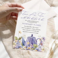 Time For Tea Teapot Purple Floral Bridal Shower