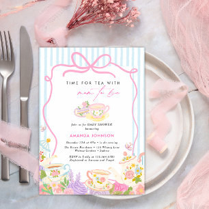 Time for tea Teapots and Cups baby shower Invitation