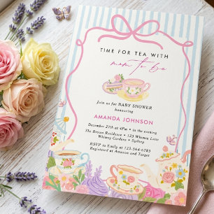 Time for tea Teapots and Cups baby shower Invitation