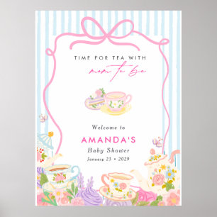 Time for tea Teapots and Cups baby shower Poster