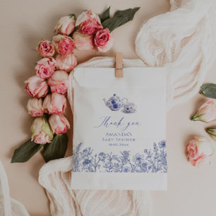 Time For Tea Toile baby Shower Favor Bag