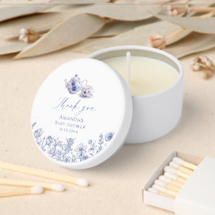 Time For Tea Toile baby Shower Mini Candle Favors