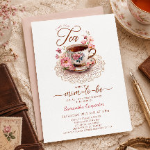 Time for tea vintage floral teacup baby shower
