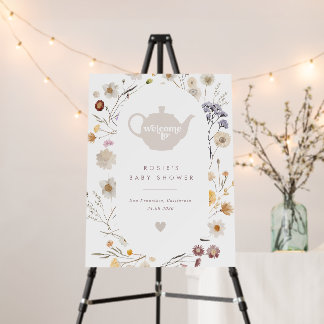 Time for Tea with Mom To Be Baby Shower Welcome Foam Board