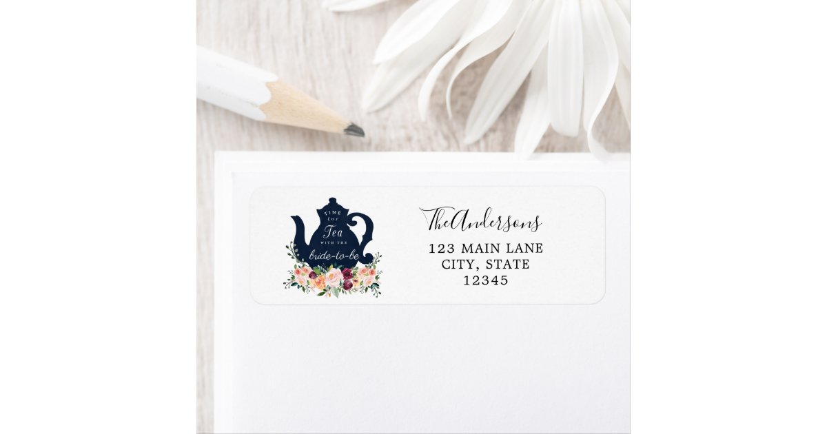 Time For Tea With The Bride Return Address Label Zazzle Com
