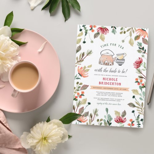 Time For Tea With The Bride To Be  Bridal Shower Invitation