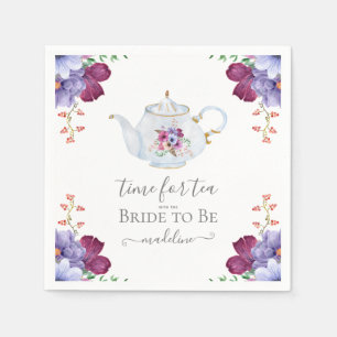 Time for Tea With the Bride To Be Bridal Shower  Napkins