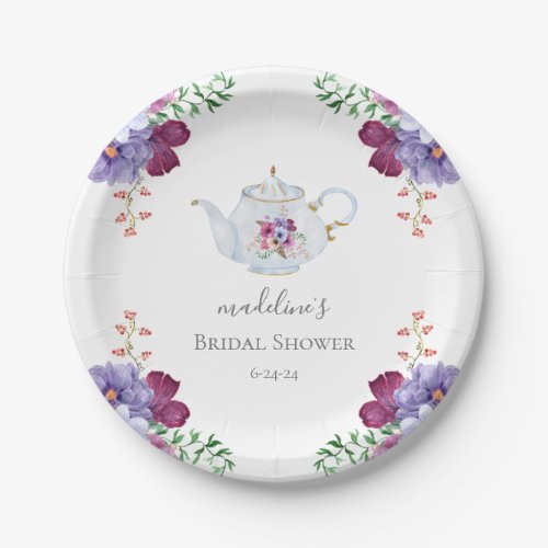 Time for Tea With the Bride To Be Bridal Shower  Paper Plates