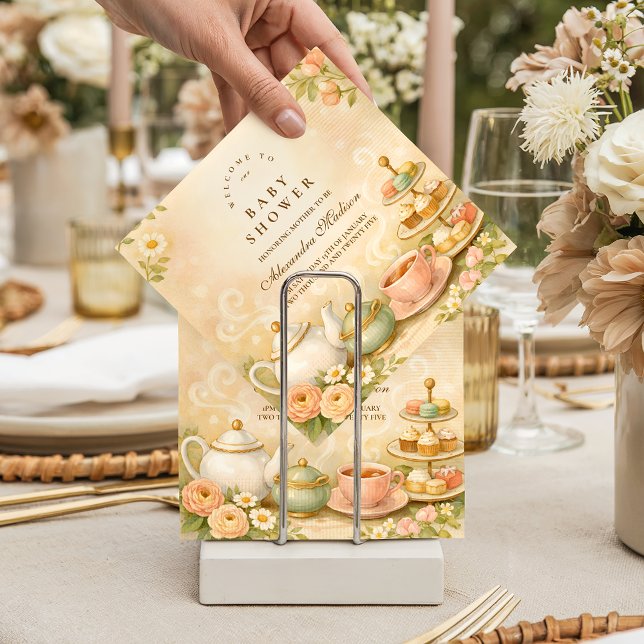 Time for Tea With the Mom-to-Be Baby Shower Napkins (Creator Uploaded)