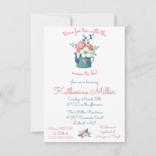 Time for Tea with the Mom-to-be!  Shower  Invitation