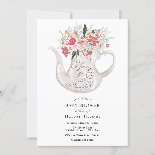 Time for Tea with the Mommy_to_be Baby Shower Invitation