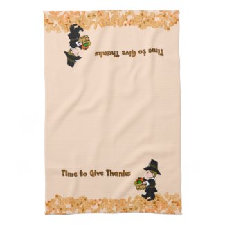 Time for Thanksgiving Pilgrim Towels