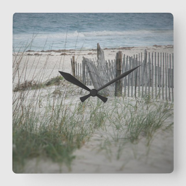 Time for the Beach Square Wall Clock (Front)