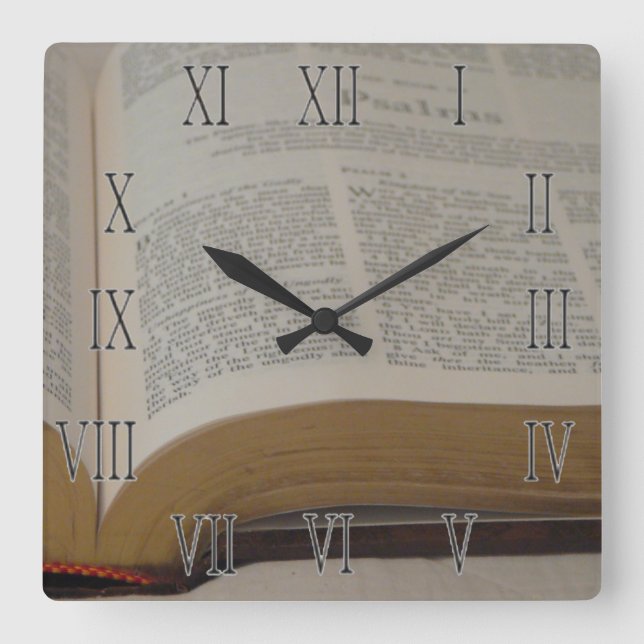 Time for the Psalms Square Wall Clock (Front)