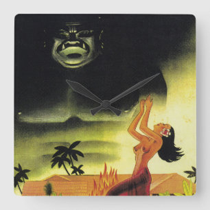Time for Tiki Revelry! Square Wall Clock