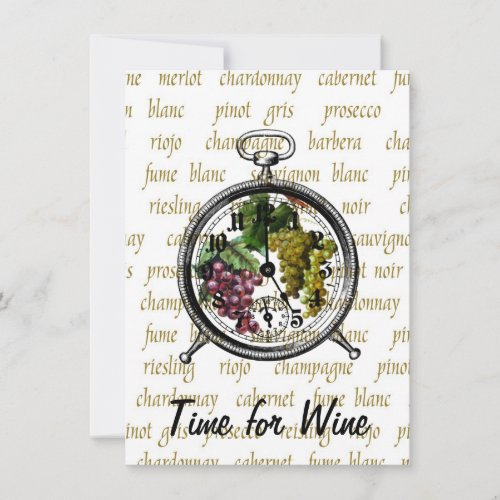 Time for Wine Grapes Invitation