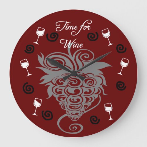 Time For Wine Large Clock