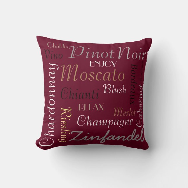 Time for Wine Throw Pillow (Front)