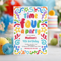 Time Four A Party Confetti Balloon 4th Birthday 