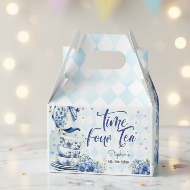 Time four tea, forth birthday for kids favor boxes (Creator Uploaded)